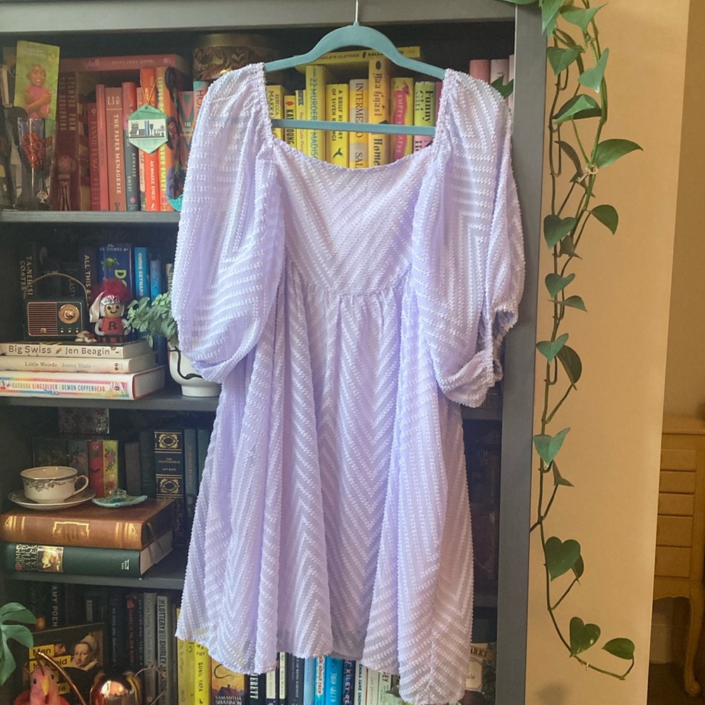 Lavender Puff Sleeve Dress